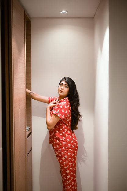 Floral Soirée- Half Sleeves Shirt & Pants